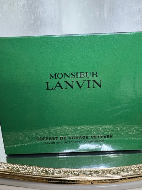Cofanetto profumo Monsieur Lanvin Vetyver: edt 50 ml/dopobarba 50 ml. Vintage anni '70