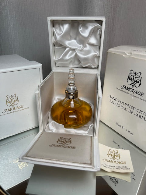 Amouage Gold edp 30 ml Hand-Polished Crystal Flacon extremely rare vintage 1989