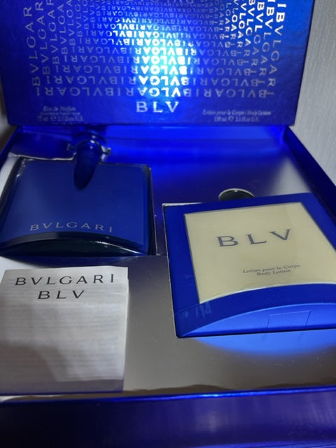 BLV Bvlgari perfume set: edp 75 ml/perfume body lotion 150 ml. Vintage 2000.