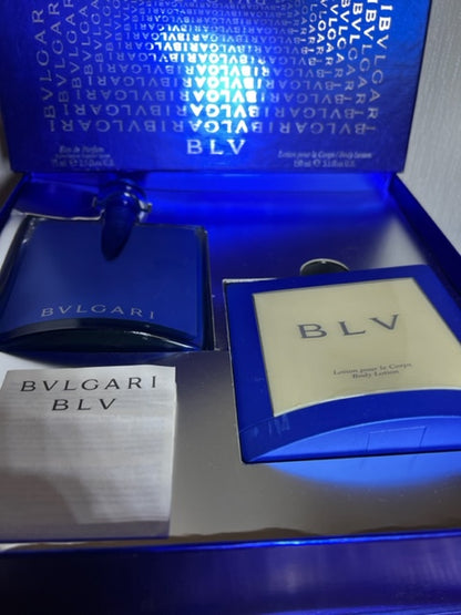 BLV Bvlgari perfume set: edp 75 ml/perfume body lotion 150 ml. Vintage 2000.