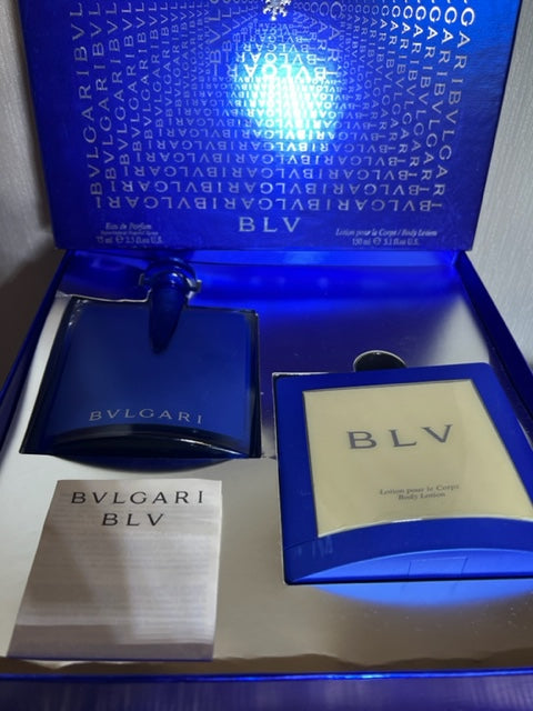 BLV Bvlgari perfume set: edp 75 ml/perfume body lotion 150 ml. Vintage 2000.