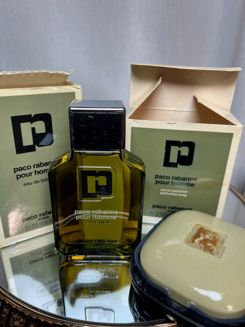 Paco Rabanne Pour Homme set edt 60 ml + perfume savon 100 g sealed.vintage 1973.