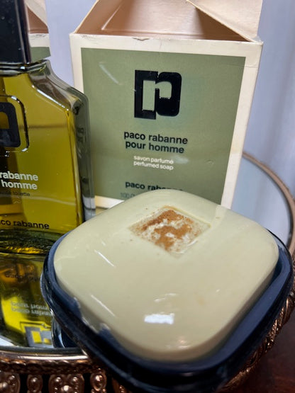 Paco Rabanne Pour Homme set edt 60 ml + perfume savon 100 g sealed.vintage 1973.