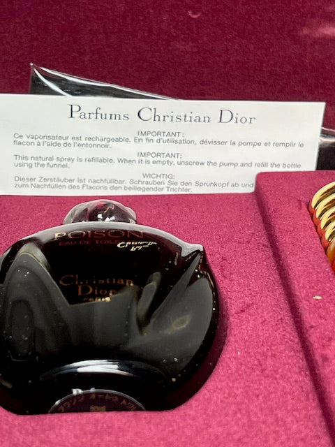 Coffret parfum Dior Poison edt 50 ml + edt 20 ml étui soie, édition limitée 1989.