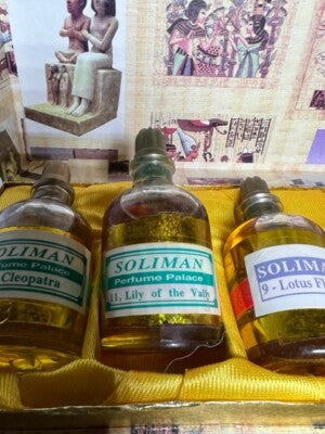 Ahmed Soliman Cairo's perfume set (4 perfumes). Vintage 50s