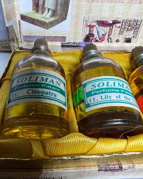 Ahmed Soliman Cairo's perfume set (4 perfumes). Vintage 50s