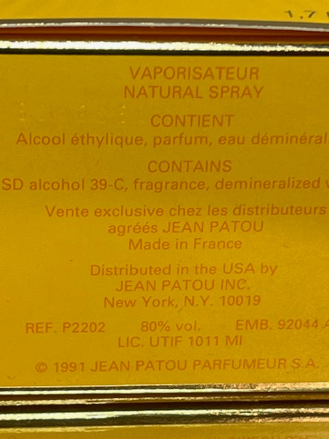 Sublime Jean Patou edp 50 ml. Vintage first edition.