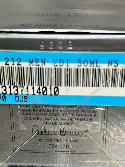 Carolina Herrera 212 men original edt 50 ml vintage