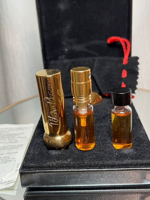 Paloma Picasso extrait 7,5 ml rare vintage années 80 édition limitée boîtier or + recharge