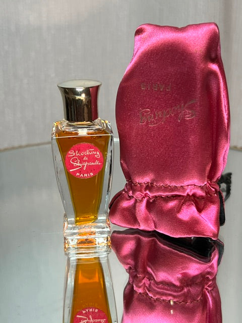 Shocking Schiaparelli extrait 10  ml silk case. Vintage 70s