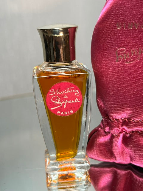 Shocking Schiaparelli extrait 10  ml silk case. Vintage 70s