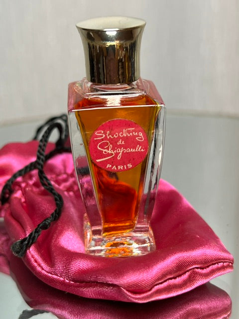 Shocking Schiaparelli extrait 10  ml silk case. Vintage 70s