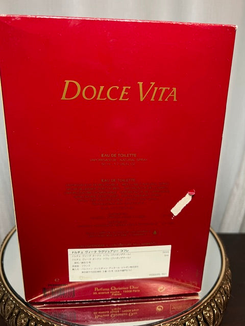 Dior Dolce Vita luxury perfume set 50 ml edt and gold atomizer in silk box vintage limited edition