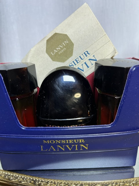 Set profumo Monsieur Lanvin 60 ml edt, 60 ml AR, sapone. Vintage 1970.