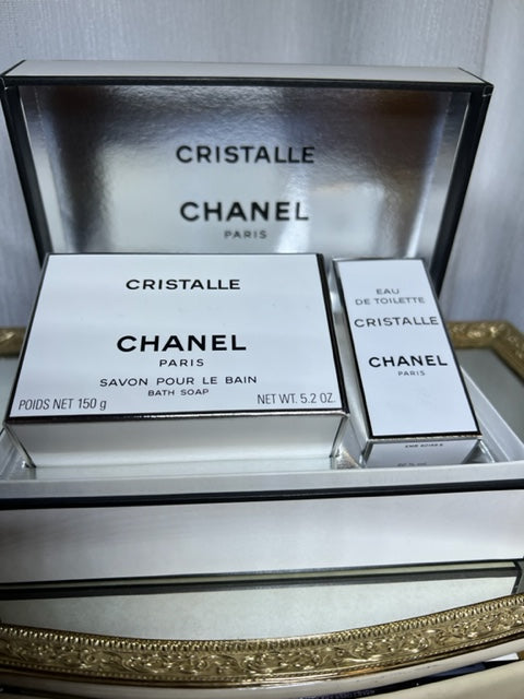 Cristalle Chanel perfume set edt and perfume savon. Sealed. Vintage