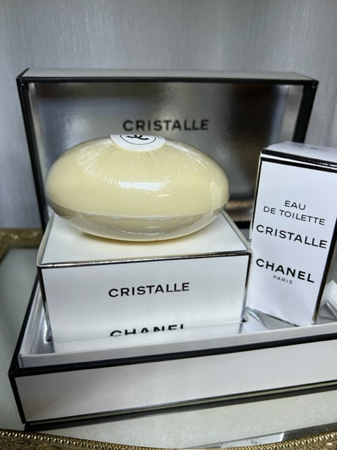Cristalle Chanel perfume set edt and perfume savon. Sealed. Vintage