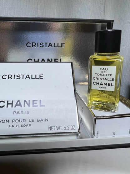 Cristalle Chanel perfume set edt and perfume savon. Sealed. Vintage
