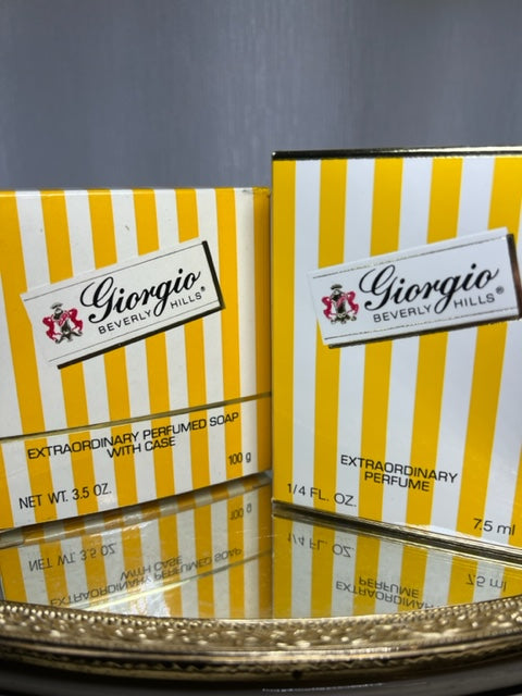 Giorgio Beverly Hills extrait 7,5 ml et savon parfumé 100 g. Vintage