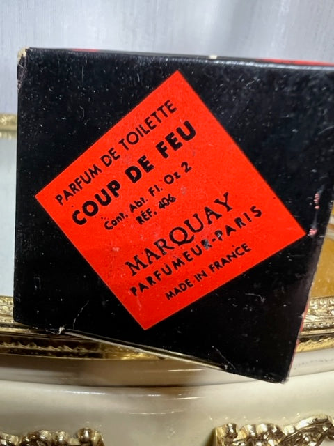 Parfum Marquay Coup de Feu 59 ml. Édition rare de 1957. Flacon scellé