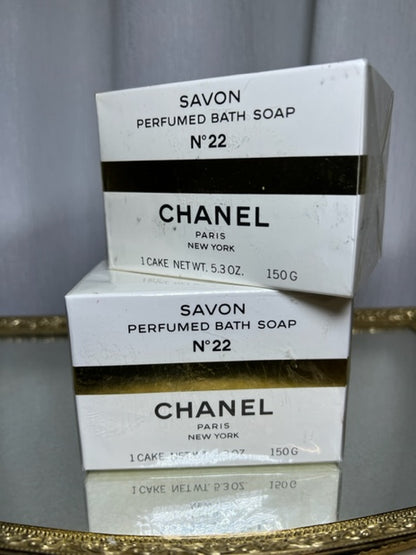 Chanel no 22 parfum savon (soap) set 150 gx2. Vintage, scellé