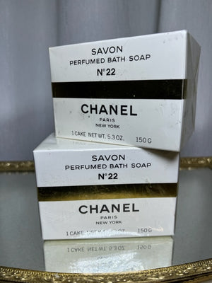 Chanel no 22 perfume savon (soap) set 150 gx2. Vintage, sealed