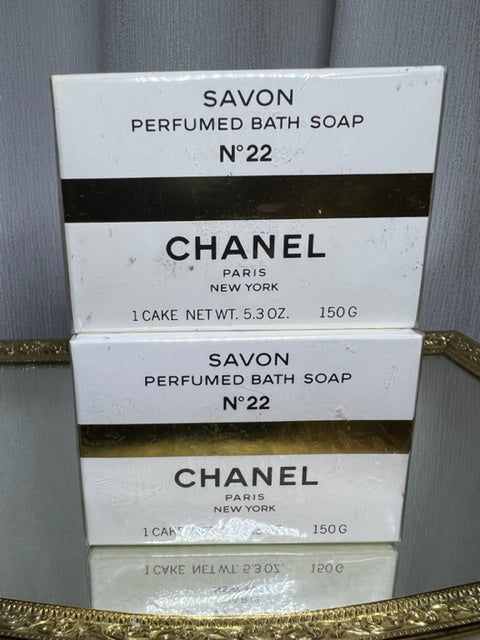 Chanel no 22 perfume savon (soap) set 150 gx2. Vintage, sealed