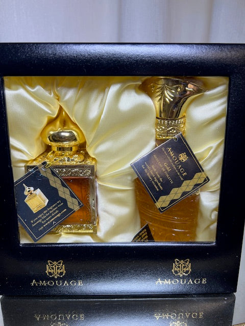 Amouage Gold perfume set Woman 50 ml and Men 50 ml. Gift box. Vintage 1983. Sealed bottle