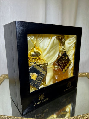 Amouage Gold perfume set Woman 50 ml and Men 50 ml. Gift box. Vintage 1983. Sealed bottle