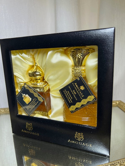 Amouage Gold perfume set Woman 50 ml and Men 50 ml. Gift box. Vintage 1983. Sealed bottle