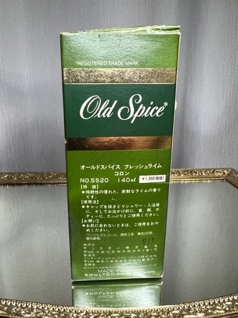 Eau de Cologne Old Spice Fresh Lime 140 ml. Extrêmement rare, années 1980. Flacon scellé Shulton