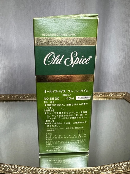 Eau de Cologne Old Spice Fresh Lime 140 ml. Extrêmement rare, années 1980. Flacon scellé Shulton