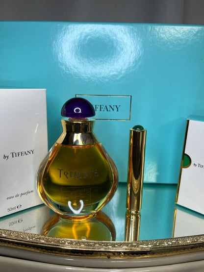 Coffret parfum Tiffany Trueste : edp 50 ml et vaporisateur doré. Vintage