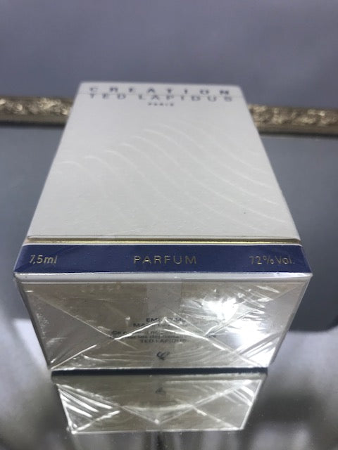 Création Ted Lapidus pur parfum 7,5 ml. Rare, première édition originale. Scellé. Poids 101g