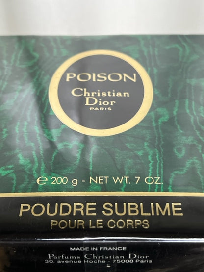 Poison Dior parfum poudre sublime (poudre corporelle) 200 g. Vintage 1989. Scellée. Luxueuse