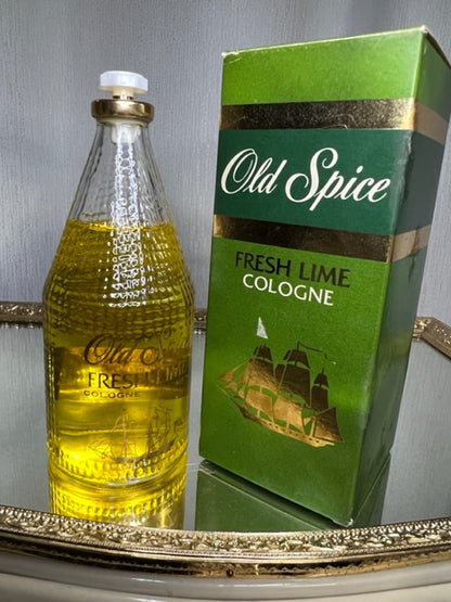 Eau de Cologne Old Spice Fresh Lime 140 ml. Extrêmement rare, années 1980. Flacon scellé Shulton