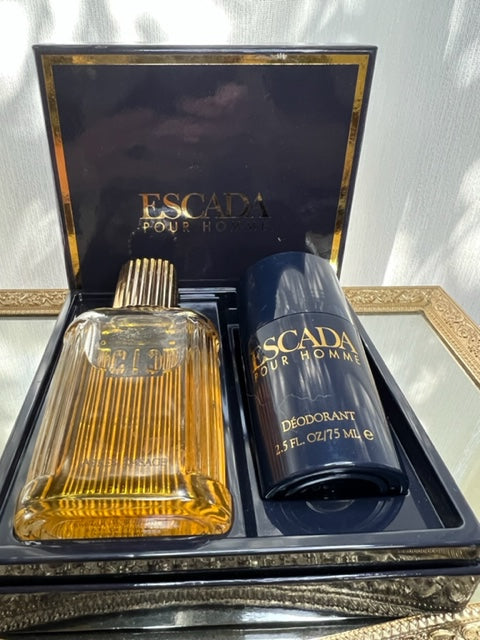 Escada pour Homme Escada Parfums set. Vintage 1993 edition. Sealed bottles