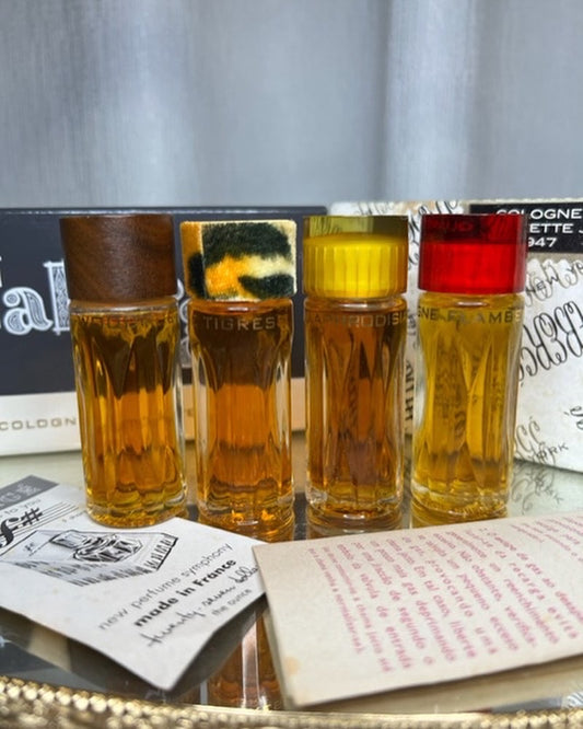 Coffret de parfums Fabergé. 4 parfums rares vintage 1970. Bouteille scellée