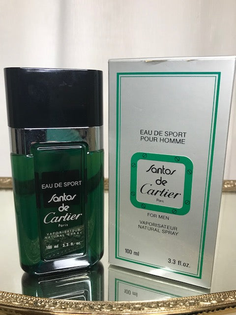 Santos de Cartier Eau de Sport edt 100 ml. Rare, original 1989. Sealed bottle