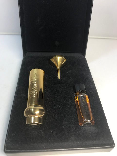 Paloma Picasso pure parfum 7,5 ml gold case gift set. Rare, vintage. Sealed/full